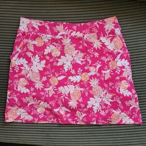 Croft & Barrow Tropical Pink Cotton Skort Size Small